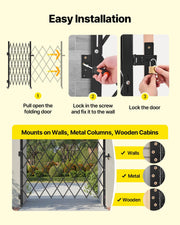 Single Folding Security Gate, Lockable Scissor Gate with 360 degree Swivel Casters, Outdoor Barricade Steel V952-GZDZDAQM63398ECAH001V0