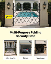 Single Folding Security Gate, Lockable Scissor Gate with 360 degree Swivel Casters, Outdoor Barricade Steel V952-GZDZDAQM63398ECAH001V0