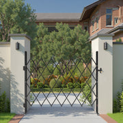 Single Folding Security Gate, Lockable Scissor Gate with 360 degree Swivel Casters, Outdoor Barricade Steel V952-GZDZDAQM63398ECAH001V0