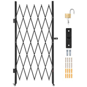 Single Folding Security Gate, Lockable Scissor Gate with 360 degree Swivel Casters, Outdoor Barricade Steel V952-GZDZDAQM79483EIKM001V0