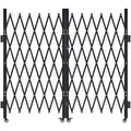 Double Folding Security Gate, Lockable Scissor Gate with 360 degree Swivel Casters, Outdoor Barricade Steel V952-GZSZDAQM63395RNRL001V0
