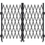 Double Folding Security Gate, Lockable Scissor Gate with 360 degree Swivel Casters, Outdoor Barricade Steel V952-GZSZDAQM63395RNRL001V0