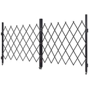 Double Folding Security Gate, Lockable Scissor Gate with 360 degree Swivel Casters, Outdoor Barricade Steel V952-GZSZDAQM63395RNRL001V0