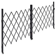 Double Folding Security Gate, Lockable Scissor Gate with 360 degree Swivel Casters, Outdoor Barricade Steel V952-GZSZDAQM63395RNRL001V0