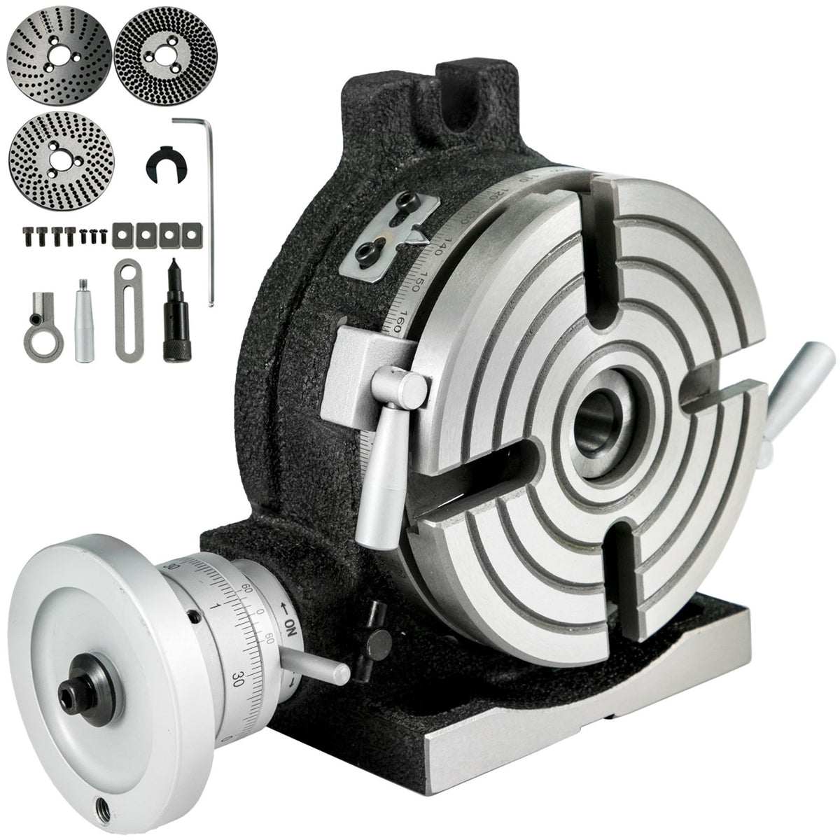 Rotary Table 6inch(150mm) Horizontal Vertical Milling Table 2/5inch(10mm) 4-Slot Milling Rotary Table MT-2 V952-GZT6CSCTJFCB00001V0