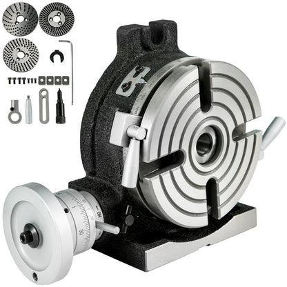 Rotary Table 6inch(150mm) Horizontal Vertical Milling Table 2/5inch(10mm) 4-Slot Milling Rotary Table MT-2 V952-GZT6CSCTJFCB00001V0