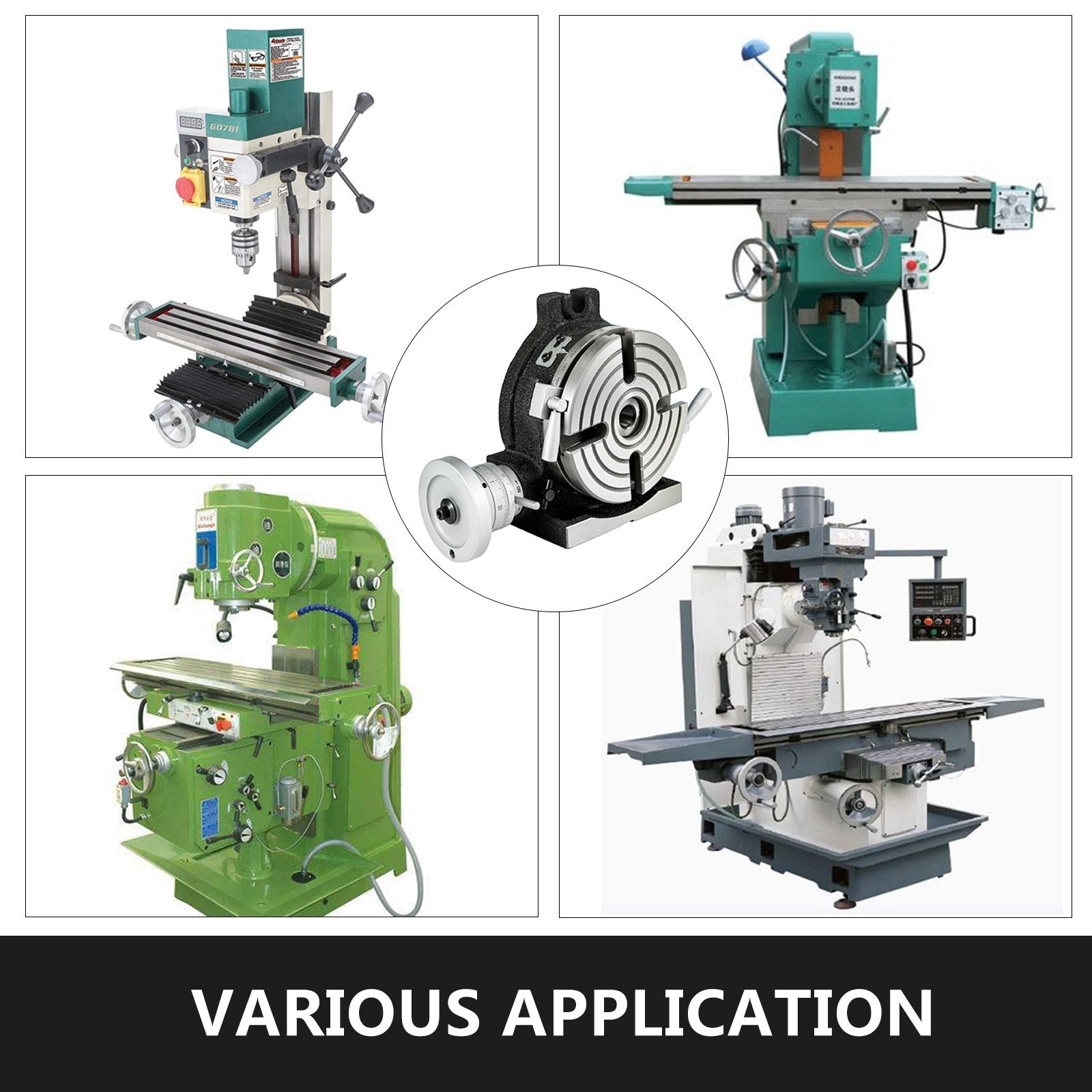 Rotary Table 6inch(150mm) Horizontal Vertical Milling Table 2/5inch(10mm) 4-Slot Milling Rotary Table MT-2 V952-GZT6CSCTJFCB00001V0