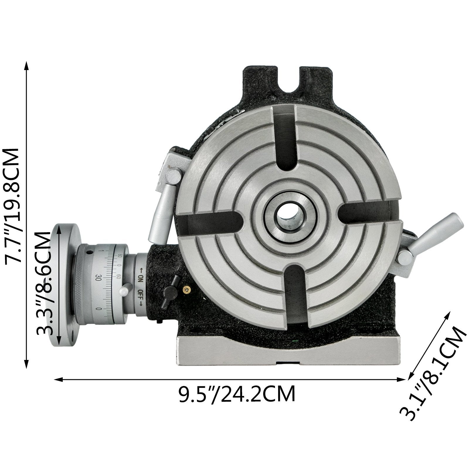 Rotary Table 6inch(150mm) Horizontal Vertical Milling Table 2/5inch(10mm) 4-Slot Milling Rotary Table MT-2 V952-GZT6CSCTJFCB00001V0