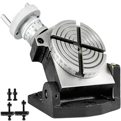 Rotary Table 4 INCH/100 MM Horizontal Vertical Rotary Table 4-Slot Rotary Table for Milling Machine MT-2 V952-GZTTSK-4000000001V0