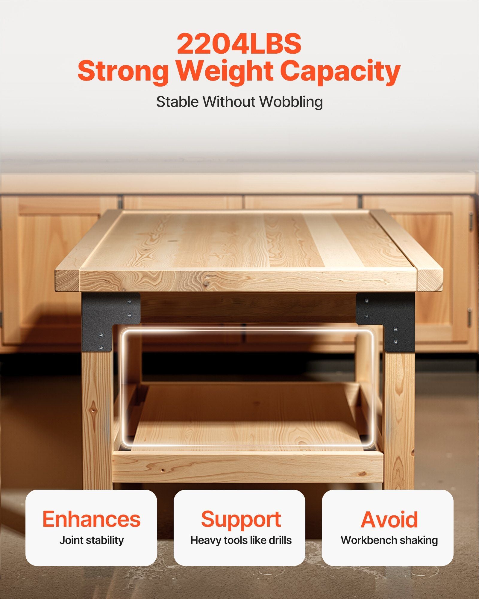 Workbench Corner Bracket Kit, 6.50 x 6.50 x 6.50 inch / 165 x 165 x 165 mm, 2204lbs/1000kg Load Capacity, V952-GZTZJ44YC8PCTTKFE001V0