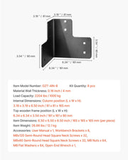 Workbench Corner Bracket Kit, 6.50 x 6.50 x 6.50 inch / 165 x 165 x 165 mm, 2204lbs/1000kg Load Capacity, V952-GZTZJ44YC8PCTTKFE001V0