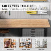 Table Top, 63" x 31.5" x 1", 220.5 lbs Load Capacity, Universal One-Piece Particle Board Desktop for Height V952-GZTZMBHB1608LLPZYV0