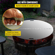 Fire Pit Lid Round 40 Inch Foldable Fire Pit Ring Snuff Cover 430 Stainless Steel Fire Pit Spark Screen Cover V952-GZZDSRSHPGZ40YC01V0