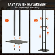 Poster Stand, Adjustable Height Up to 75", Double-Sided Heavy Duty Pedestal Sign Holder, Floor Standing Sign V952-HBJJSDZ475YCPRZ6SV0