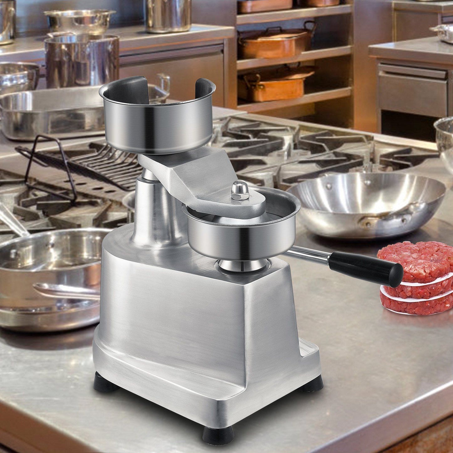 Commercial Burger Patty Maker, 100mm Hamburger Beef Patty Maker, Heavy Duty Food-Grade Stainless Steel Bowl V952-HBRBJYSZLBXGEZ9OPV0