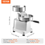 Commercial Burger Patty Maker, 150mm Hamburger Beef Patty Maker, Heavy Duty Food-Grade Stainless Steel Bowl V952-HBRBJYSZLBXGJU5I4V0