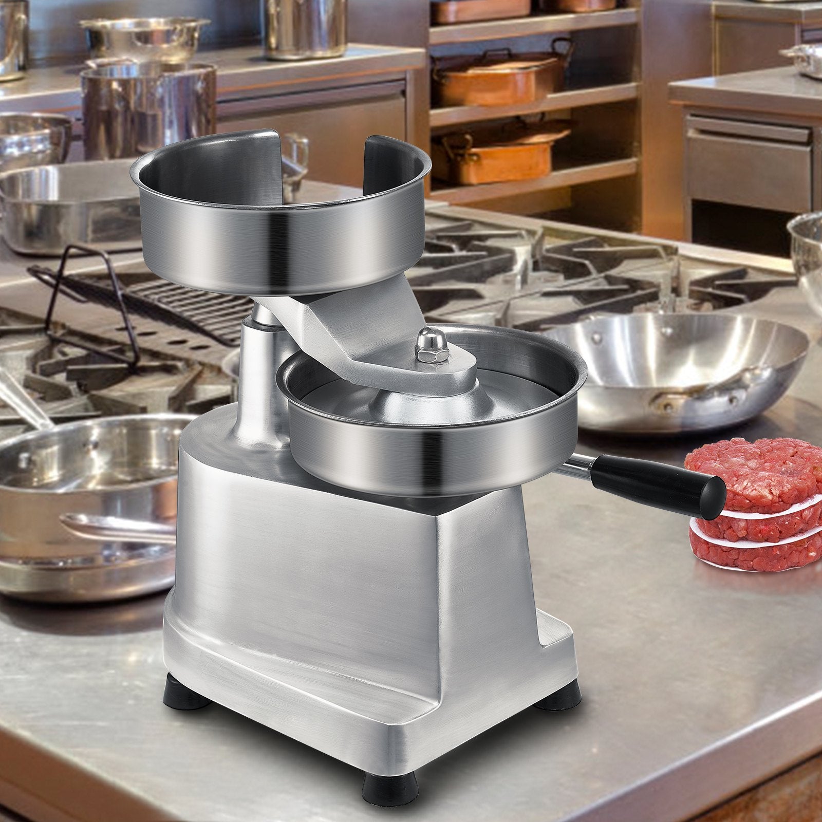 Commercial Burger Patty Maker, 150mm Hamburger Beef Patty Maker, Heavy Duty Food-Grade Stainless Steel Bowl V952-HBRBJYSZLBXGJU5I4V0