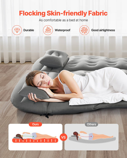 Car Air Mattress, Inflatable Car Camping Mattress, Flocking Thickened Travel Beds, Comfortable and Durable V952-HBXKZRHSTYDZIRA54V9