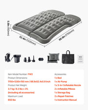 Car Air Mattress, Inflatable Car Camping Mattress, Flocking Thickened Travel Beds, Comfortable and Durable V952-HBXKZRHSTYDZIRA54V9