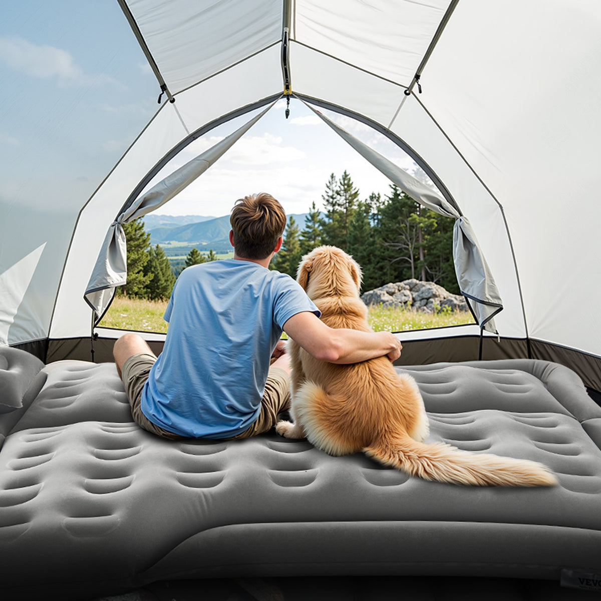 Car Air Mattress, Inflatable Car Camping Mattress, Flocking Thickened Travel Beds, Comfortable and Durable V952-HBXKZRHSTYDZIRA54V9