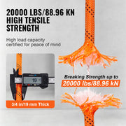 Double Braided Polyester Rope, 19 mm x 67.06 m, 24 Strands, 88.96kN Breaking Strength Outdoor Climbing Rope, V952-HCCLSDL34INC4OPUHV0