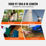 Braided Nylon Rope, 5 mm x 304.8 m, 32 Strands, 3.20kN Breaking Strength Outdoor Climbing Rope, Arborist Tree V952-HCCLSNL316INDUEVBV0