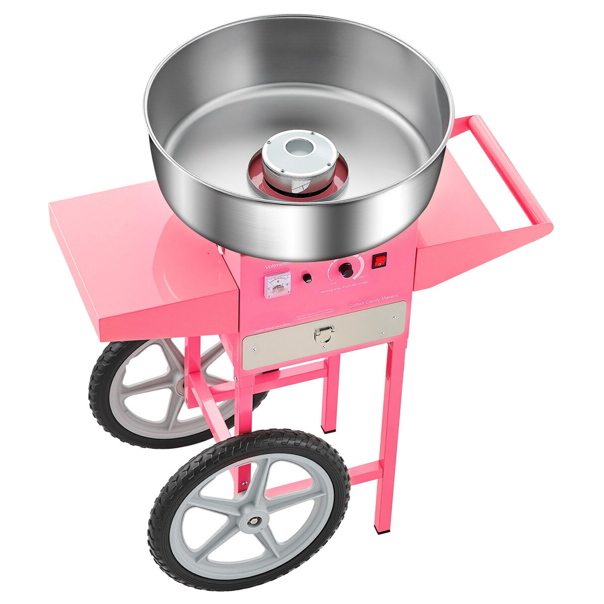 Electric Cotton Candy Machine with Cart, 1000W Commercial Candy Floss Maker with 52cm in Stainless Steel V952-HCDRMHTJFSWGBY4LWV3