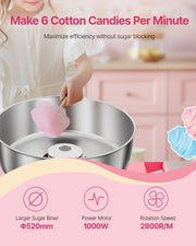 Electric Cotton Candy Machine with Cart, 1000W Commercial Candy Floss Maker with 52cm in Stainless Steel V952-HCDRMHTJFSWGBY4LWV3