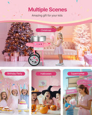 Electric Cotton Candy Machine with Cart, 1000W Commercial Candy Floss Maker with 52cm in Stainless Steel V952-HCDRMHTJFSWGBY4LWV3