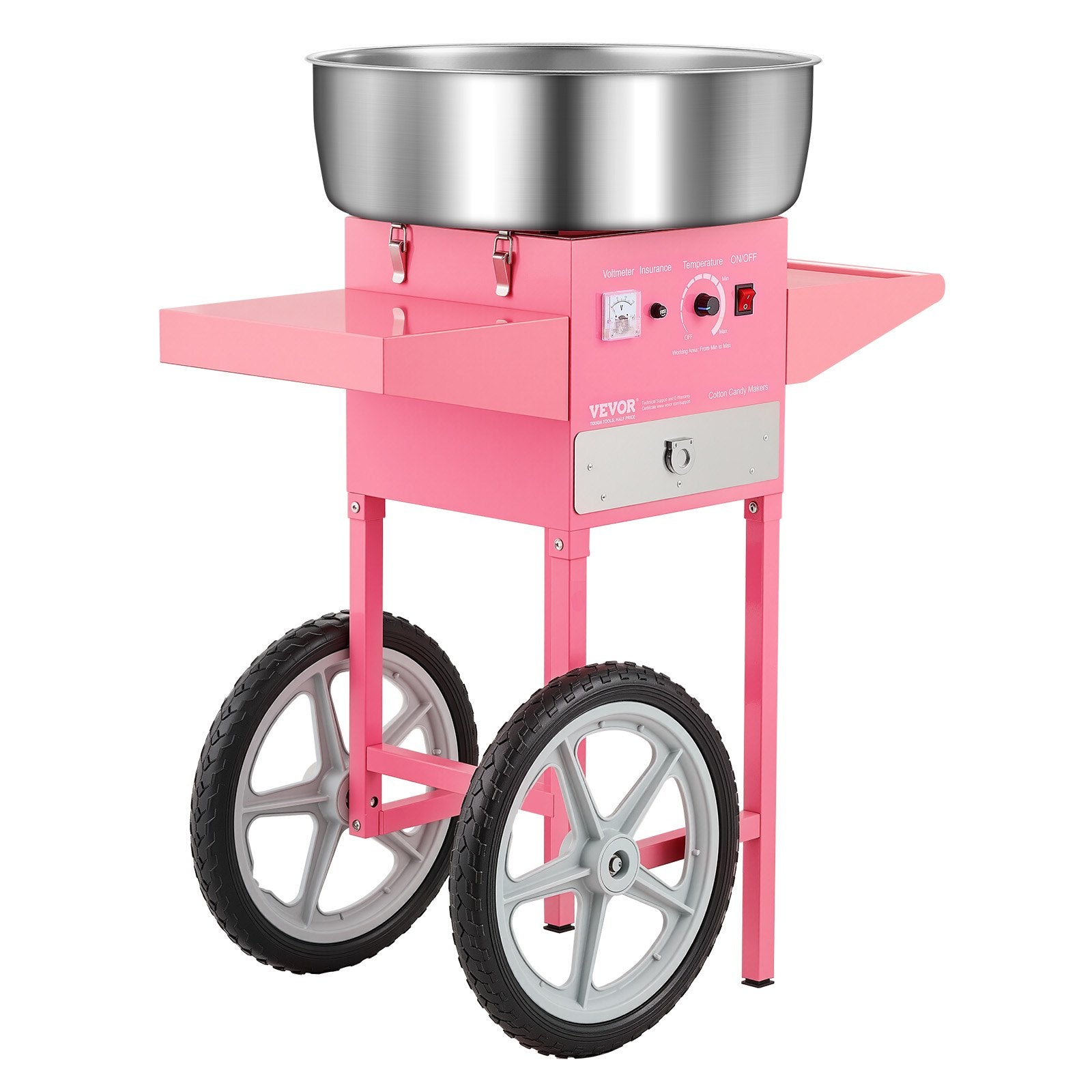 Electric Cotton Candy Machine with Cart, 1000W Commercial Candy Floss Maker with 52cm in Stainless Steel V952-HCDRMHTJFSWGBY4LWV3