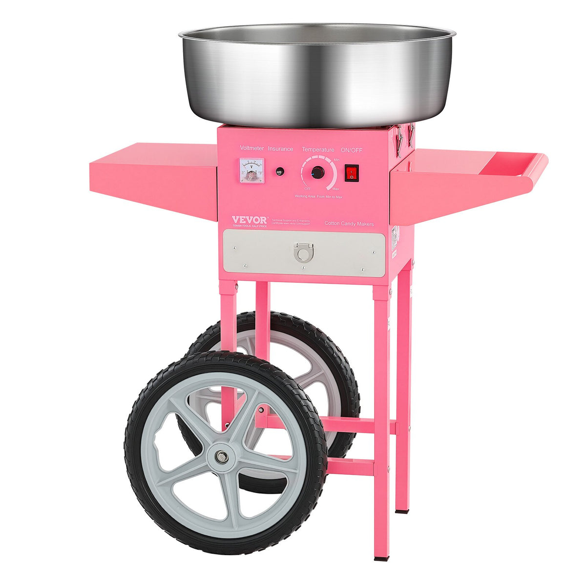 Electric Cotton Candy Machine with Cart, 1000W Commercial Candy Floss Maker with 52cm in Stainless Steel V952-HCDRMHTJFSWGBY4LWV3