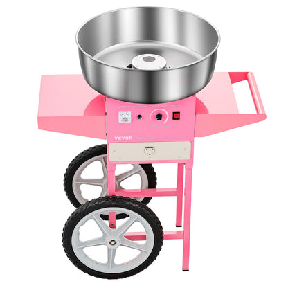 Electric Cotton Candy Machine with Cart, 1000W Commercial Candy Floss Maker with 52cm in Stainless Steel V952-HCDRMHTJFSWGBY4LWV3