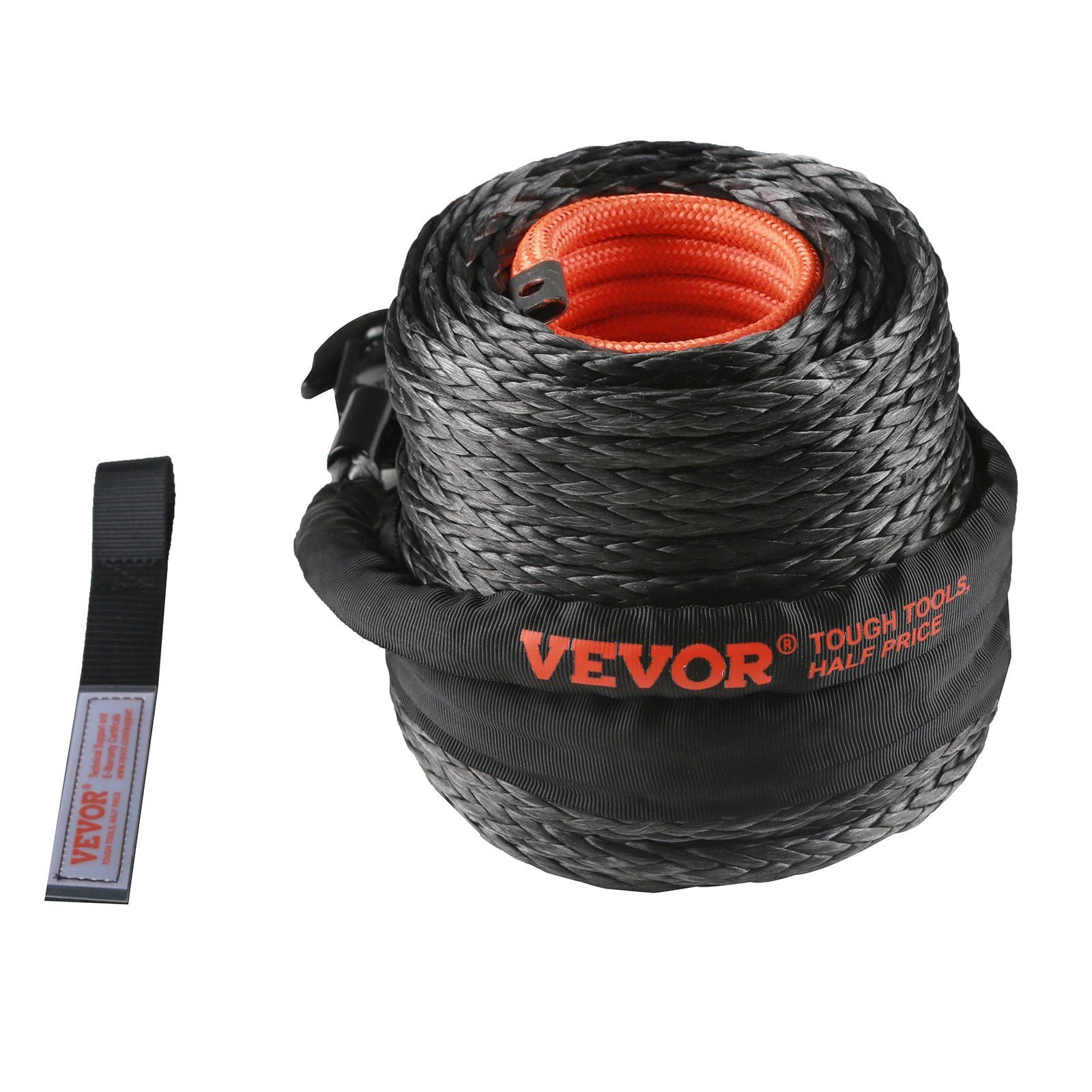 Synthetic Winch Rope, 9.5 mm x 30.5 m, 117.9 kN, Synthetic Winch Line Cable Rope with Protective Sleeve + V952-HCJPSJYX38IN93VS7V0