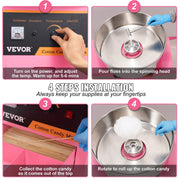 Commercial Cotton Candy Machine with Cart Sugar Floss Maker 1000W Party V952-HCMHTJFSWGZMWVJZKV3