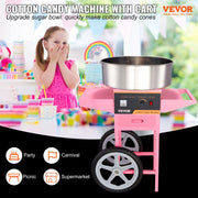 Commercial Cotton Candy Machine with Cart Sugar Floss Maker 1000W Party V952-HCMHTJFSWGZMWVJZKV3