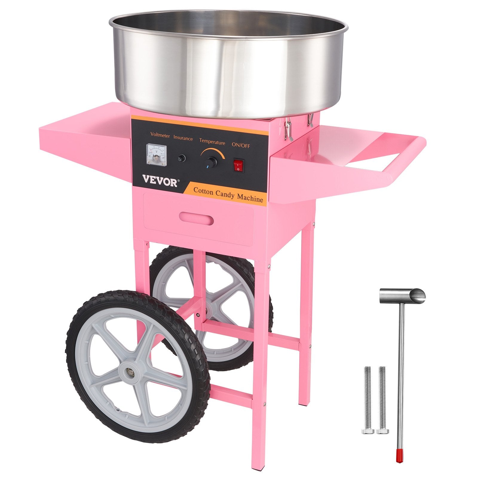 Commercial Cotton Candy Machine with Cart Sugar Floss Maker 1000W Party V952-HCMHTJFSWGZMWVJZKV3