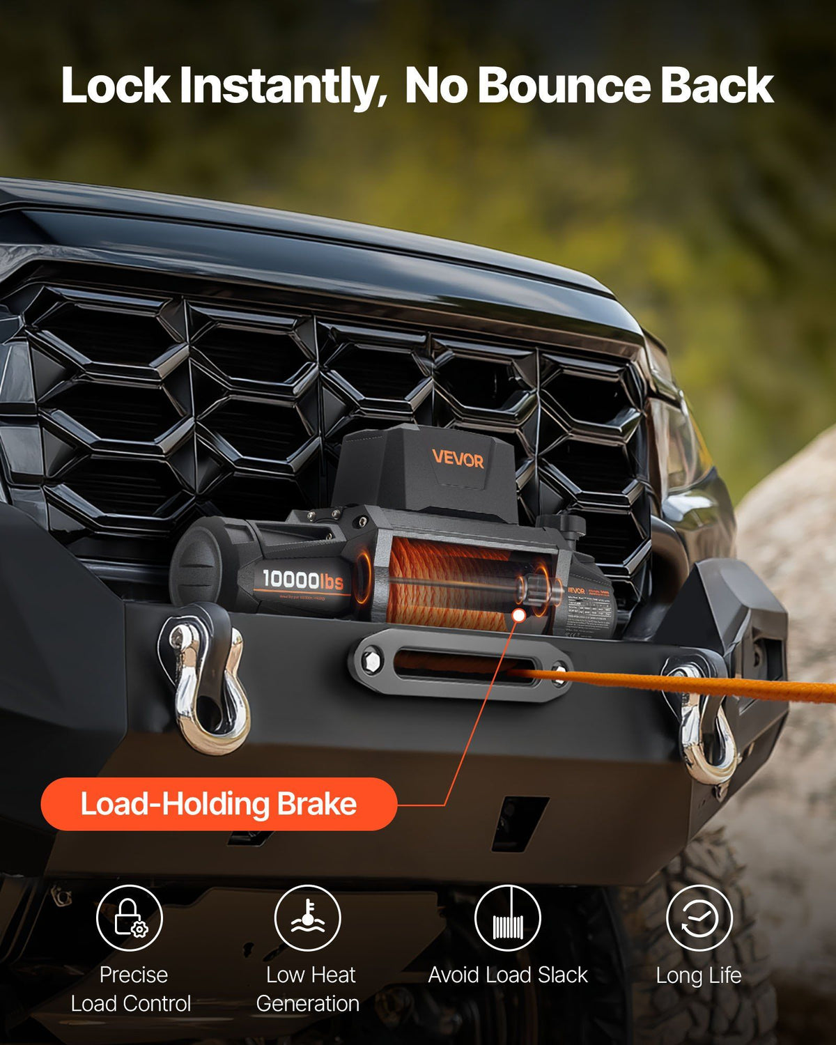 Electric Winch, 4500 kg Load Capacity, 12V DC Truck Winch with 8.9 mm x 27.4 m Synthetic Rope, Wireless & V952-HCSDDJP100008DXYL001V9