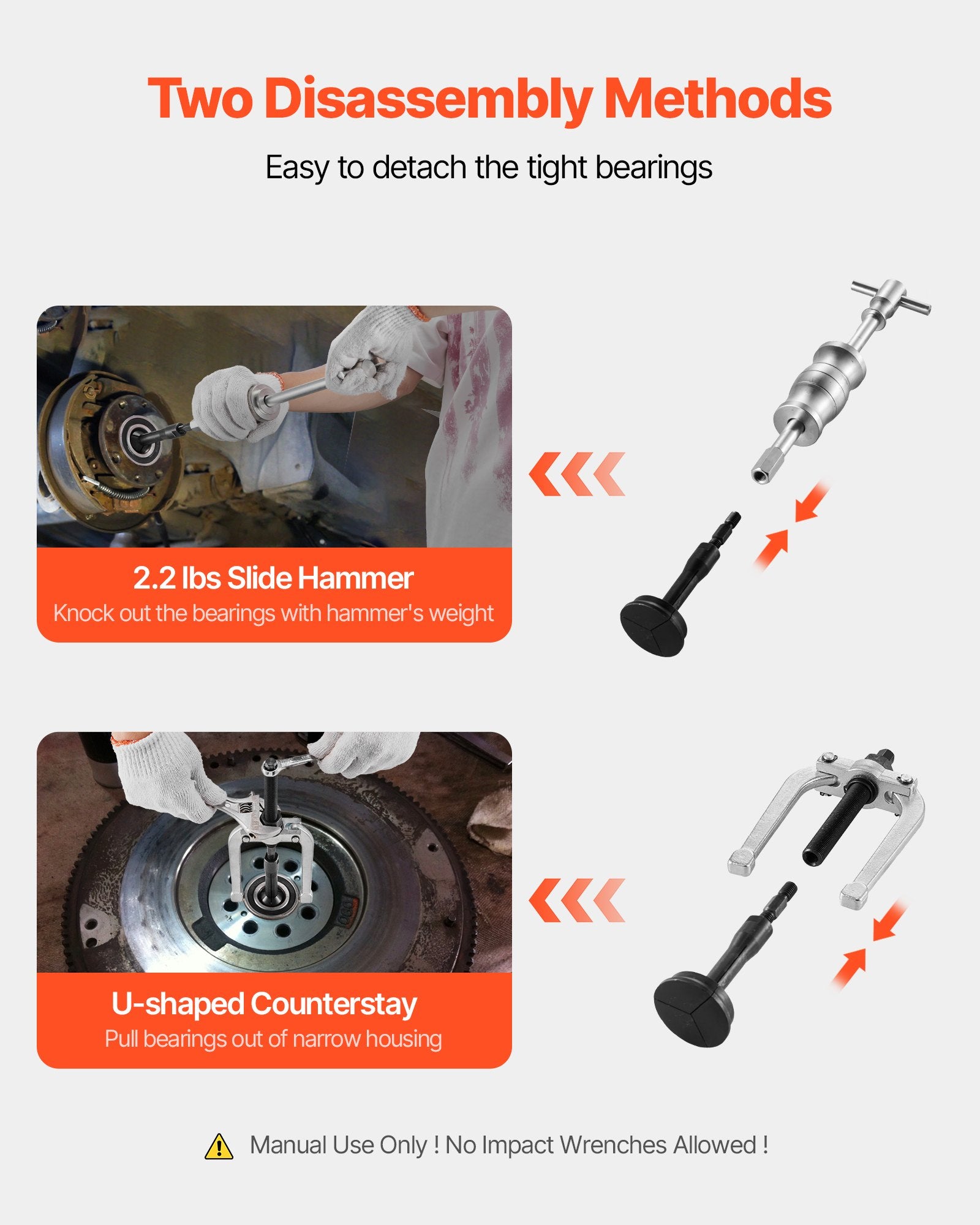Blind Hole Bearing Puller Set, 16-in-1 Inner Bearing Race and Seal Extractor Kit, 16 PCS Slide Hammer Pilot V952-HCSNZCLBQ16JCERB3001V0