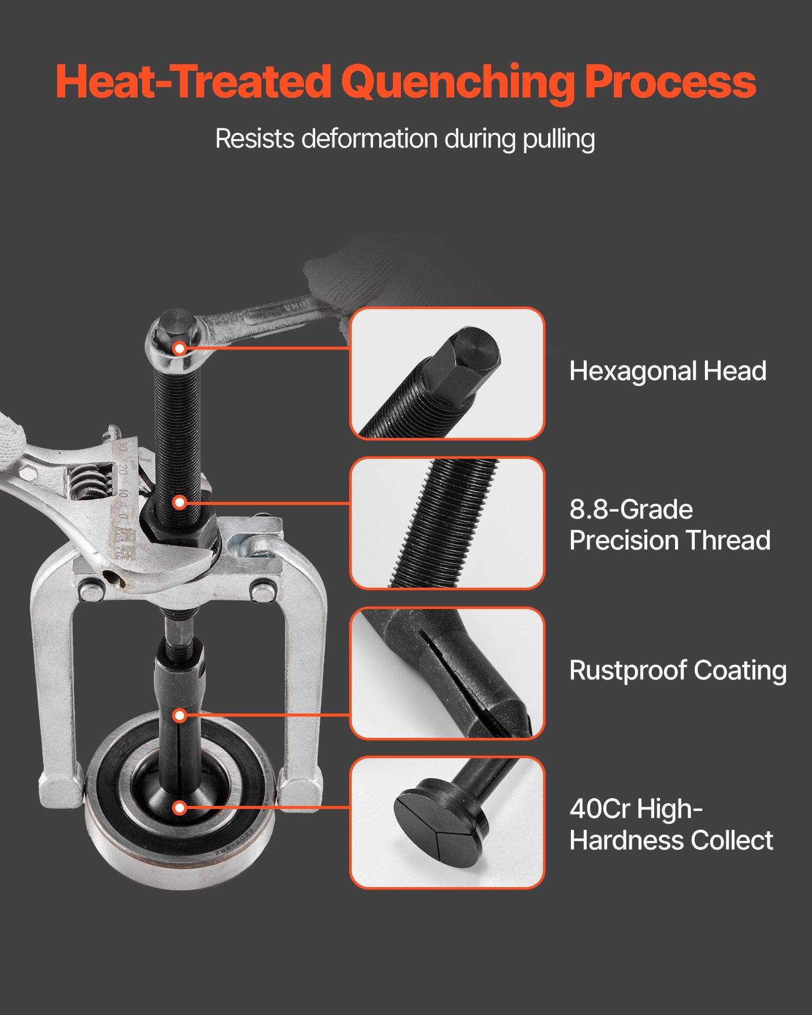 Blind Hole Bearing Puller Set, 16-in-1 Inner Bearing Race and Seal Extractor Kit, 16 PCS Slide Hammer Pilot V952-HCSNZCLBQ16JCERB3001V0
