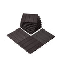 Interlocking Deck Tiles, 10 Pack,12"x12" 10 sq. ft Plastic Waterproof Outdoor Flooring All Weather Use, Patio V952-HDDBSL4TBTSZNBR2SV0