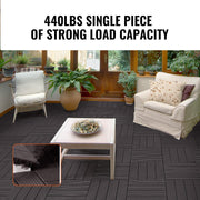 Interlocking Deck Tiles, 10 Pack,12"x12" 10 sq. ft Plastic Waterproof Outdoor Flooring All Weather Use, Patio V952-HDDBSL4TBTSZNBR2SV0
