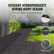 Interlocking Deck Tiles, 10 Pack,12"x12" 10 sq. ft Plastic Waterproof Outdoor Flooring All Weather Use, Patio V952-HDDBSL4TBTSZNBR2SV0