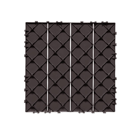 Interlocking Deck Tiles, 10 Pack,12"x12" 10 sq. ft Plastic Waterproof Outdoor Flooring All Weather Use, Patio V952-HDDBSL4TBTSZNBR2SV0