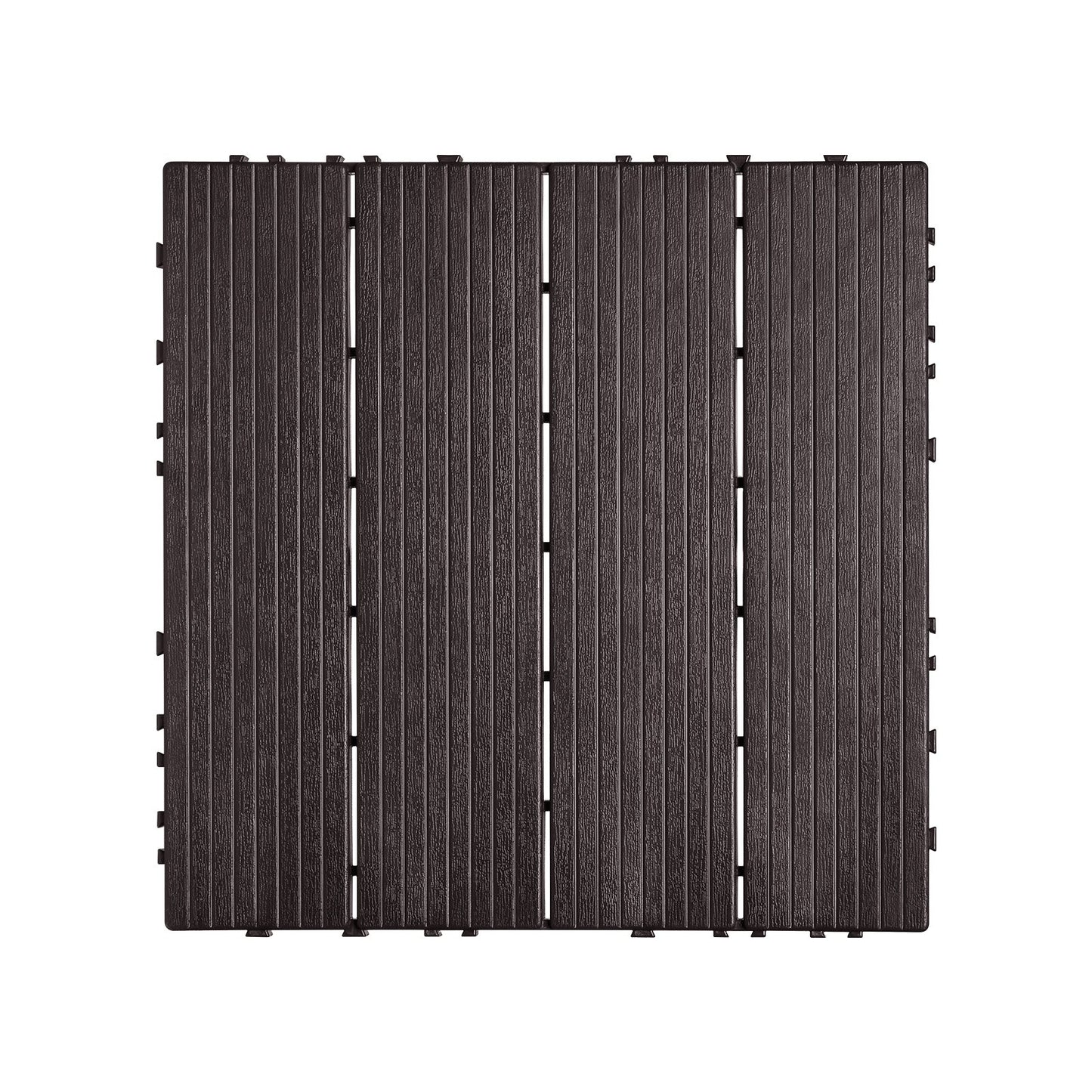 Interlocking Deck Tiles, 10 Pack,12"x12" 10 sq. ft Plastic Waterproof Outdoor Flooring All Weather Use, Patio V952-HDDBSL4TBTSZNBR2SV0
