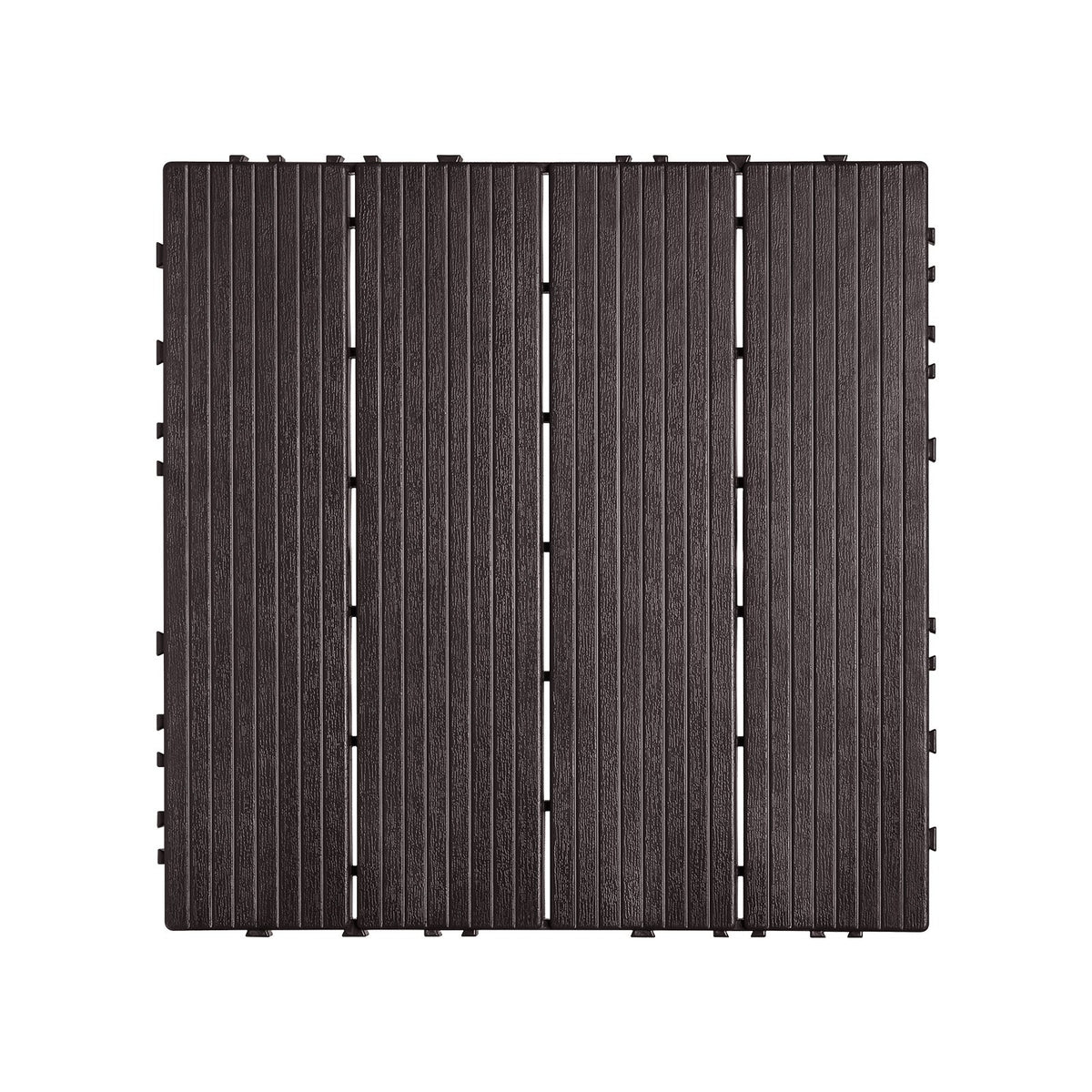 Interlocking Deck Tiles, 10 Pack,12"x12" 10 sq. ft Plastic Waterproof Outdoor Flooring All Weather Use, Patio V952-HDDBSL4TBTSZNBR2SV0