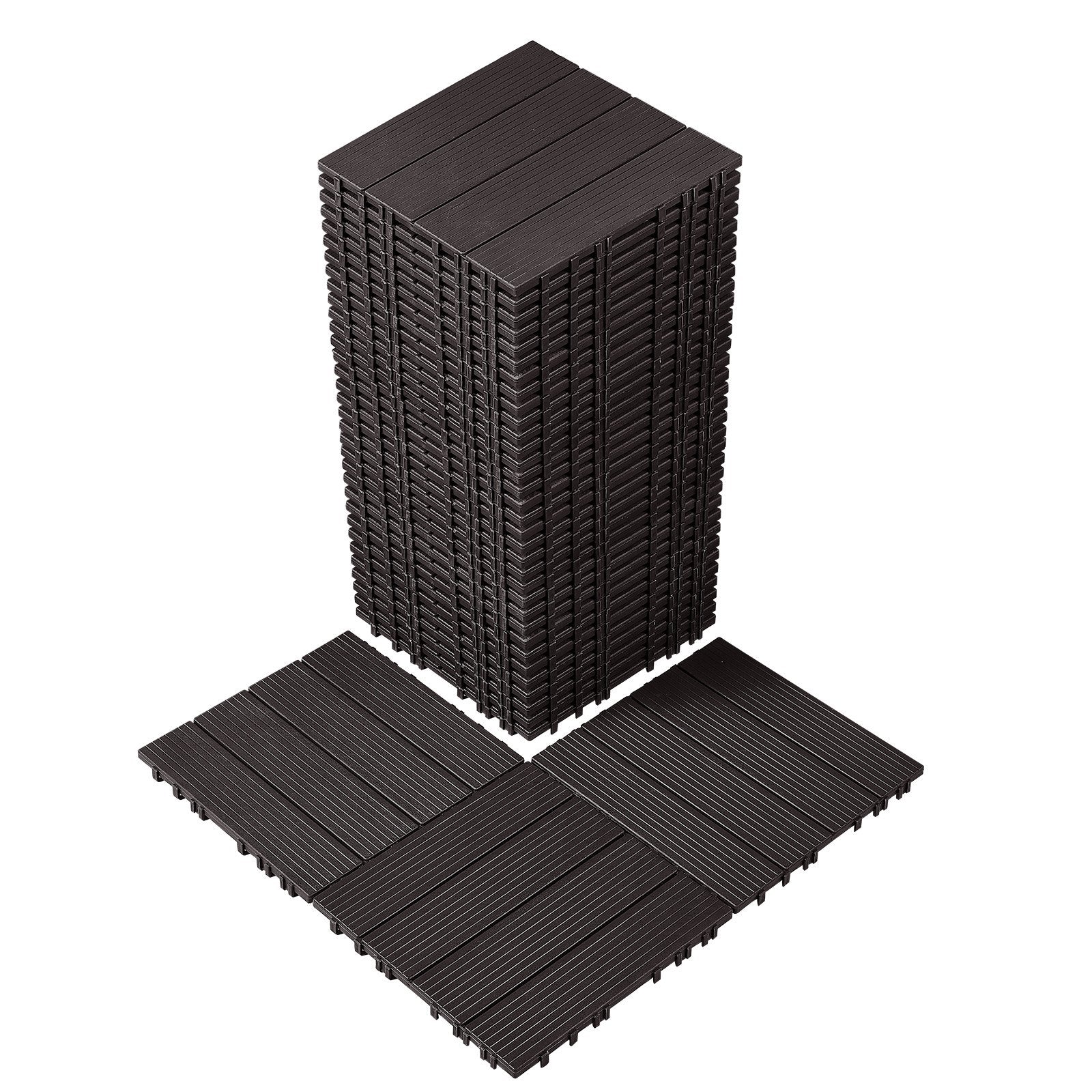 Interlocking Deck Tiles, 36 Pack,11.6"x11.6" 36 sq. ft Plastic Waterproof Outdoor Flooring All Weather Use, V952-HDDBSL4TBTSZO4PBXV0