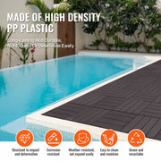 Interlocking Deck Tiles, 36 Pack,11.6"x11.6" 36 sq. ft Plastic Waterproof Outdoor Flooring All Weather Use, V952-HDDBSL4TBTSZO4PBXV0