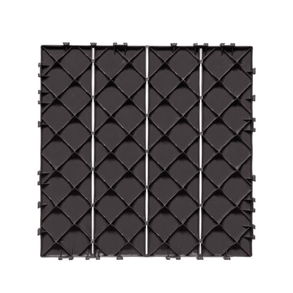 Interlocking Deck Tiles, 36 Pack,11.6"x11.6" 36 sq. ft Plastic Waterproof Outdoor Flooring All Weather Use, V952-HDDBSL4TBTSZO4PBXV0