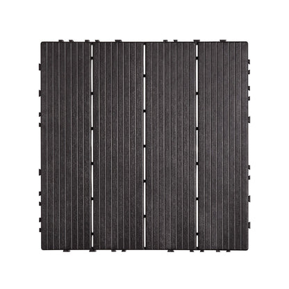 Interlocking Deck Tiles, 36 Pack,11.6"x11.6" 36 sq. ft Plastic Waterproof Outdoor Flooring All Weather Use, V952-HDDBSL4TBTSZO4PBXV0