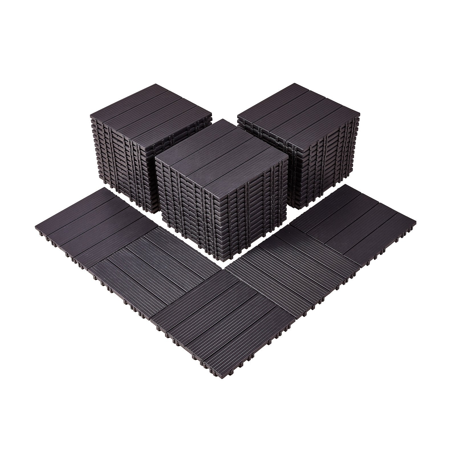 Interlocking Deck Tiles 54 Pack 12"x12" Waterproof for Porch Dark Brown V952-HDDBSL4TBTSZUY2L8V0